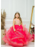 Gold Lace Ruffled Tulle Tutu Flower Girl Dress